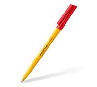 STAEDTLER Bolígrafo stick 430 - Rojo, 10 unidades, F | Con capuchón y clip; sistema de compensación de presión evita derrames, incluso en vuelo; n.º de artículo 430 F-2