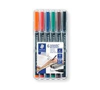 Staedtler® Lumocolor - Bolígrafo universal permanente (punta fina, punta M, caja Staedtler con 6 colores)