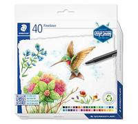 STAEDTLER Bolígrafos Fineliner Design Journey para colorear adultos, 40 colores surtidos, paquete de 40, 334 C40-C