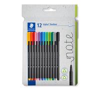 Staedtler bolígrafos fineliner triplus - 12 colores surtidos - pack d