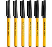 STAEDTLER Bolígrafos finos de 0,3 mm 430 F Stick Bolígrafos de escritura suave - Tinta negra (6)