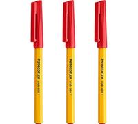 STAEDTLER Bolígrafos finos de 0,3 mm, 430 unidades, tinta roja, paquete de 3