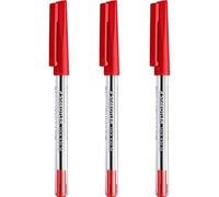 STAEDTLER Bolígrafos de punta redonda de 0,5 mm, 430, lisos, tinta roja, paquete de 3