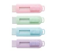 Staedtler Borrador retráctil deslizante con funda de plástico, varios colores pastel suaves, paquete de 4