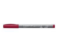 STAEDTLER Brush pen pigment Arts, burdeos, tinta pigmentada de alta calidad, punta de pincel para ancho de línea variable, resistente al agua, secado rápido, 10 bolígrafos en estuche de cartón,