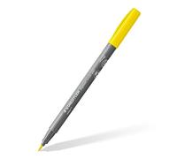 STAEDTLER Brush Pen Pigment Arts, color amarillo, punta de pincel para ancho de línea variable, resistente al agua, secado rápido, 10 rotuladores amarillos en estuche de cartón, 371-1