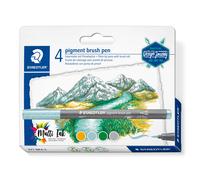 STAEDTLER Brush Pen Pigment Arts, colores surtidos, tinta pigmentada premium, pu