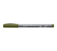 Staedtler Brush pen pigment Arts, oliva oscuro, tinta pigmentada de alta calidad, punta de pincel para ancho de línea variable, impermeable, secado rápido, 10 bolígrafos en estuche de cartón, 371-579