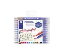 STAEDTLER Bolígrafo de caligrafía 3005 TB12 de doble punta, colores surtidos, 12 unidades (paquete de 1)