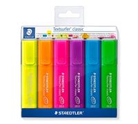 STAEDTLER Colores del arco iris clásicos TEXTSURFER 364 P WP6 Color soriert Pack de 6 rotuladores en suave caja de plástico
