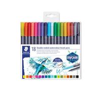 STAEDTLER Design Journey 3001 TB18. Rotuladores acuarelables de doble punta. Caja con 18 marcadores, Multicolor