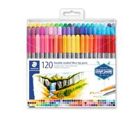 Staedtler Design Journey 3200 TB120. Rotuladores para lettering de doble punta. Caja con 120 marcadores de colores variados.