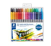 Staedtler Design Journey 3200 Tb72. Rotuladores para Lettering de Doble Punta. Caja con 72 Marcadores de Colores Variados