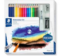 Staedtler Design Journey Set Acuarela 12 Lápices, Pincel, Borrador, Sacapuntas