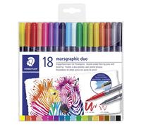 Staedtler 3001 Rotuladores con punta de pincel doble (18 unidades)
