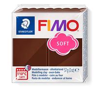 STAEDTLER FIMO 8020 - Pasta de modelar, color chocolate, 56 gr | Arcilla polimérica al horno, blanda & fácil de mezclar - tono cálido para joyería, figuras & decoración - Art.-Nr. 8020-75