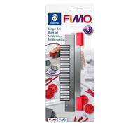 STAEDTLER FIMO Set de 3 Cuchillas - Bisturí y CÚTER con Mango Goma, Acero Inoxidable (Rígida, Flexible Dentada), Recambio para Arcilla de Modelar y Manualidades - 8700 04