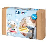 STAEDTLER FIMO AIR 81, Set BASIC air 81 con pastilla 500 g FIMO air blanca, pincel, 6 tubos pintura acrílica, barniz brillante, 2 herramientas modelado, lápiz Noris 2B y set cortadores circulares