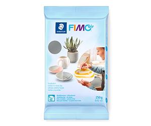 STAEDTLER Fimo Air 8103-80 - Arcilla de modelado de secado al aire, color gris, lista para usar, no necesita quemado, 250 g, sensación agradable, no se pega, al menos un 95% de materias primas