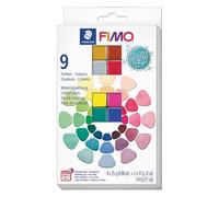 STAEDTLER FIMO Effect Pack Mixing Mica, 2 x 57 g + 8 x 25 g Arcilla Polimérica, con Guía