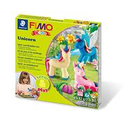STAEDTLER FIMO Kids 8034 Set Unicornio - 4 x 42 g con Herramienta | Arcilla al horno en tonos nacarados & glitter con herramienta - kit de modelado de unicornio - Art.-Nr. 8034 19 LY