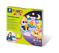 STAEDTLER Fimo Kids Dreamy-Pets 8034 28 LY - Juego de modelado para niños (pasta de modelar muy suave, emocionantes proyectos adecuados para niños que promueven la motricidad fina y la creatividad)