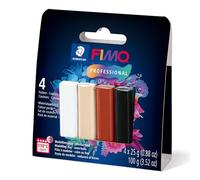 STAEDTLER FIMO Professional 8043-S2 - Arcilla de modelado polimérico para horno, juego de iniciación, 4 colores naturales surtidos, 8043-S2