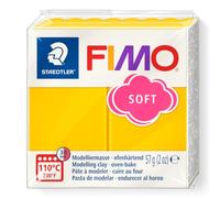 STAEDTLER FIMO soft 8020 Arcilla de modelar - amarillo sol, 57 g | Arcilla polimérica al horno, blanda & mezclable - para joyería, figuras & decoración - Art.-Nr. 8020-16