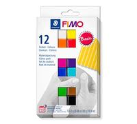 STAEDTLER-8023 C12-1ST Pasta de modelar de endurecimiento al horno, Color basic-farben, 12 Halbblöcke (8023 C12-1) , color/modelos surtido