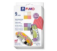 STAEDTLER Fimo Soft 8023 C8-1P - Pasta para modelar endurecimiento en horno, incluye brazalete, suave y flexible, especial para principiantes y artistas aficionados, 8 bloques de 25 g en colores