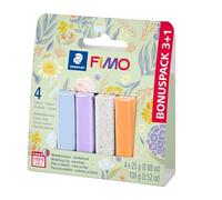 STAEDTLER FIMO Spring Bloomy Colours - Arcilla de modelado polimérico - Hornear - Juego de iniciación - 3+1 colores surtidos gratis, 8023-S2 P