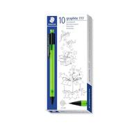 Staedtler Graphite 777 05 - Lápiz mecánico (Verde, 0.5 mm), 10 unidades | Goma de borrar de tacto suave, extragrande, fiable para la escuela, número de referencia 777 05-5