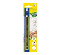 STAEDTLER Juego de lápices Noris 120 - 2 unidades, grado de dureza B | Forma hexagonal a partir de virutas de madera recicladas, superficie suave y antideslizante - N.º de art. 120-1 BK2D