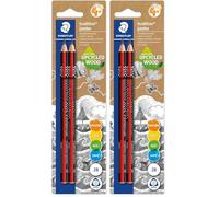 STAEDTLER Jumbo 1285 1285-0 BK2 - Lápiz de escritura (fabricado en Alemania, con 2 lápices 2B, superficie suave, antideslizante, fabricado en Alemania) (Paquete de 2)