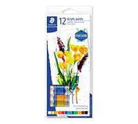 Staedtler Tubos de pintura acrílica Karat 8500 C12 - Caja con 12 tubos colores variados