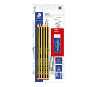 STAEDTLER Lápiz de Grafito Noris 120-2 HB (Nº2) - Blíster de 5 Unidades + Regalo Goma de Borrar Mars Plastic - Ecológico Certificado PEFC