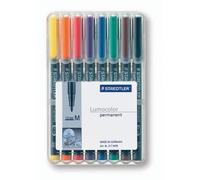STAEDTLER® Lápiz OH Lumocolor® 317, M, permanente, 1 mm, color de la caña: negro, color de escritura: 8 surtidos (8 unidades), recibirás 1 estuche de 8 unidades