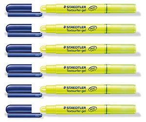STAEDTLER Lot de 6 Surligneurs "Textsurfer gel" Tracé 3 mm Jaune