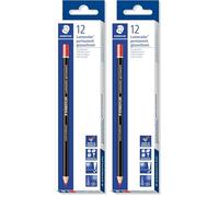 STAEDTLER Lumocolor 108 20-2. Caja de 12 lápices permanentes en seco de color rojo. (Paquete de 2)