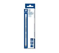 STAEDTLER Lumocolor 108 Omnichrom lápices - blanco, pack 12 | Lápiz de cera soluble al agua para superficies oscuras - borrable en vidrio, metal & plástico - Art.-Nr. 108-0