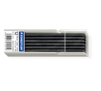 Staedtler Lumocolor 218 - Minas (12 unidades), color negro | Minas solubles en agua para el lápiz a presión 768 -opacas sobre cristal- N.º de artículo 218-9