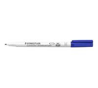STAEDTLER Lumocolor 301-3 - Lápiz de pizarra, pack de 10 piezas, color azul | Rotulador borrable para láminas, 1,0 mm - 8 h sin secarse aunque se deje abierto - N.º de art. 301-3