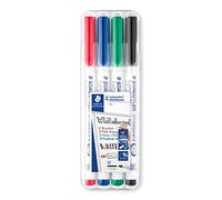 STAEDTLER Lumocolor 301 WP4 - Rotulador para Pizarra Blanca, Estuche de 4 Colores