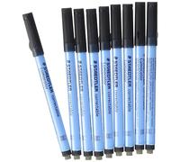 STAEDTLER Lumocolor 305 Rotuladores correctable - negro, pack 10, 1,0 mm | Tinta universal borrable en seco para superficies lisas - borrable en film & pizarra - Art.-Nr. 305 M-9