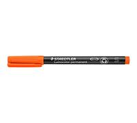 STAEDTLER Lumocolor 313-4 - Rotulador de tinta permanente, Negro/Naranja | Rotulador permanente resistente al agua para láminas de 0,4 mm - para casi todas las superficies - N.º de art. 313-4
