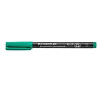 Staedtler Lumocolor 313-5. Rotulador de tinta permanente de color verde y punta fina. Caja con 10 unidades.