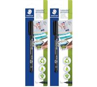 STAEDTLER Lumocolor 313-9 BK-1 - Rotulador permanente para fotografías y libros de fotos, resistente al agua, resistente a la luz, color negro, ancho de línea S superfino aprox. 0,4 mm (Paquete de 2)