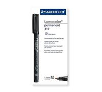 Staedtler Lumocolor 317-7. Rotuladores de punta fina de color marrón. Caja con 10 unidades.