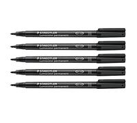 STAEDTLER Lumocolor 317 Marcatore permanente - nero, singolo, 1,0 mm | Inchiostro universale impermeabile, punta media - anti-sbavatura su quasi tutte le superfici - Art.-Nr. 317-9X