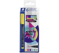 Staedtler Lumocolor 317 pack de 6 rotuladores permanentes, punta media redonda 1 mm, colores surtidos